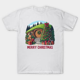Merry Christmas - Fantasy Round Door - Christmas T-Shirt
